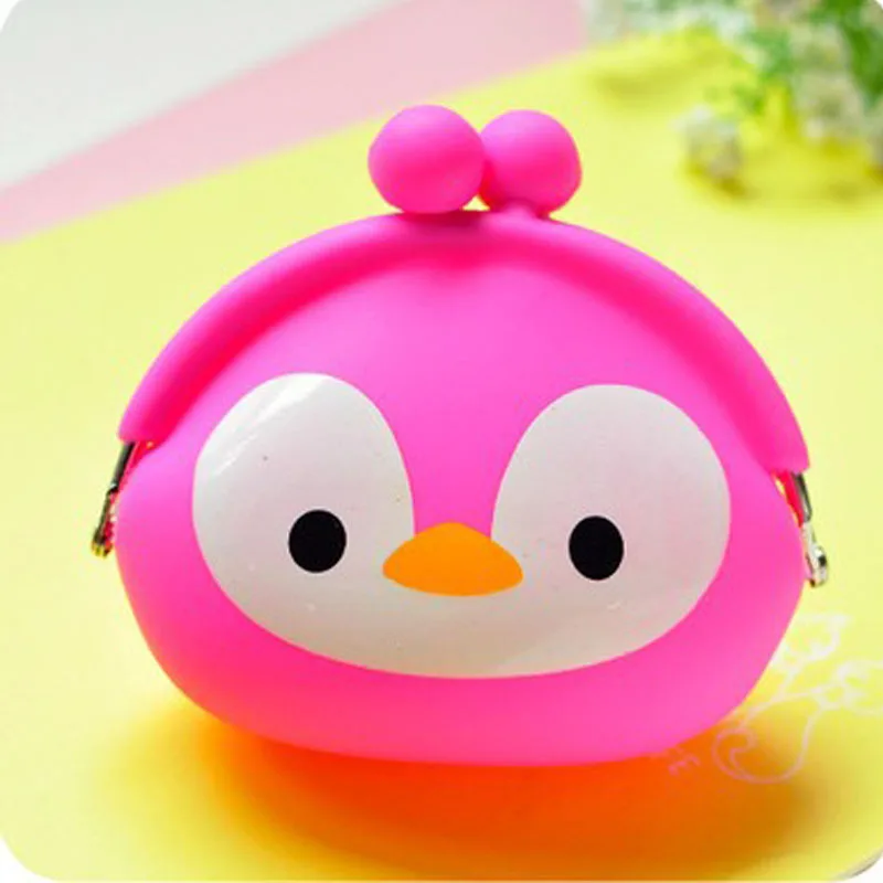 Милый кошелек, принт с героями мультфильмов Kawaii, Карамельный цвет силиконовый кошелек для монет желе мешочек для монет, ключей бумажник наушник для мобильного телефона коробка для хранения с карманом