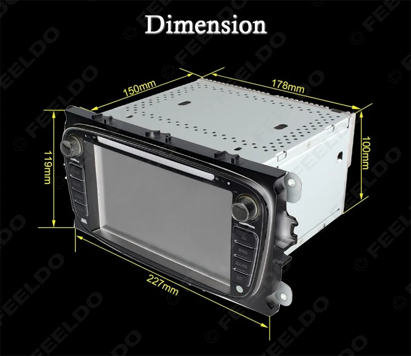FEELDO 7 &quotчерная панель Android 6 0 DDR3 2G/16G/4G LTE четырехъядерный автомобильный DVD GPS радио