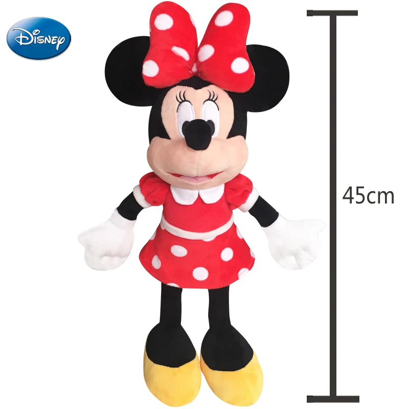Minnie 45cm Подлинная Дисней Микки плюшевая игрушечная мышь куклы мышки Минни плюшевая Детская подарок на день рождения на Рождество Высокое качество - Цвет: Minnie 45cm