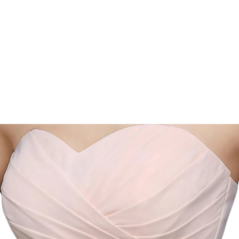 2016 платья подружки невесты цвета шампань шифоновое платье без бретелек для