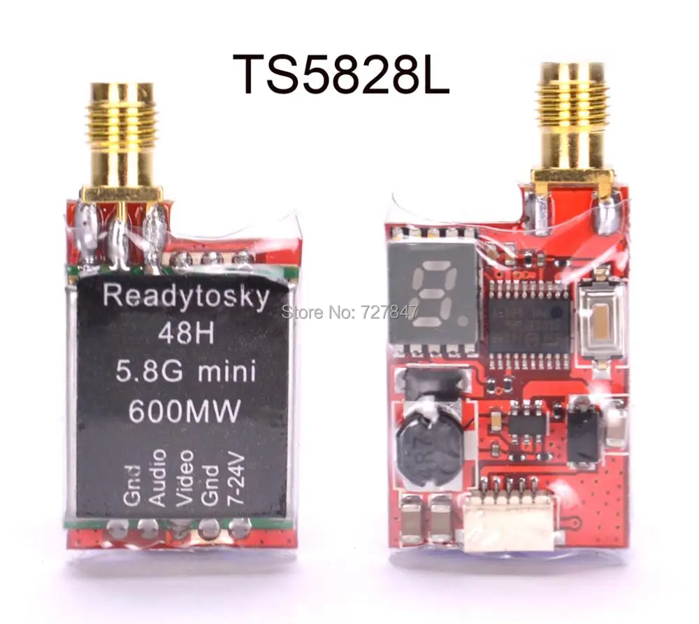 ReadytoSky-Mini transmisor FPV con disipador de calor para Dron de carreras, Micro 5,8G, 48 canales, TS5828 / TS5828L 600mW TS5823S / TS5823L-1