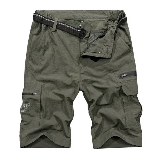 army green Мужские летние шорты для путешествий/пеших прогулок, быстросохнущие/Водонепроницаемые тактические шорты, мужские спортивные шорты для трекинга/рыбалки AM369 - Цвет: army green