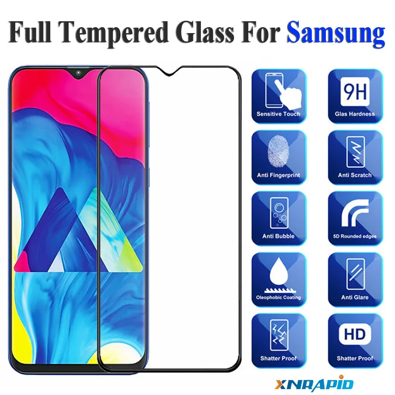 9H полное закаленное стекло для Samsung A20E A10 A90 A70 A50 A40 A30 A9S A8 2018 Защитная пленка экрана