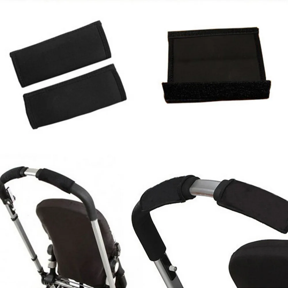 

G 2 Pcs Black Multi Resistance Wheelchairs Poussette Non-slip Mat Hand Protector Baby Stroller Grip Cover Skid Cover Tools