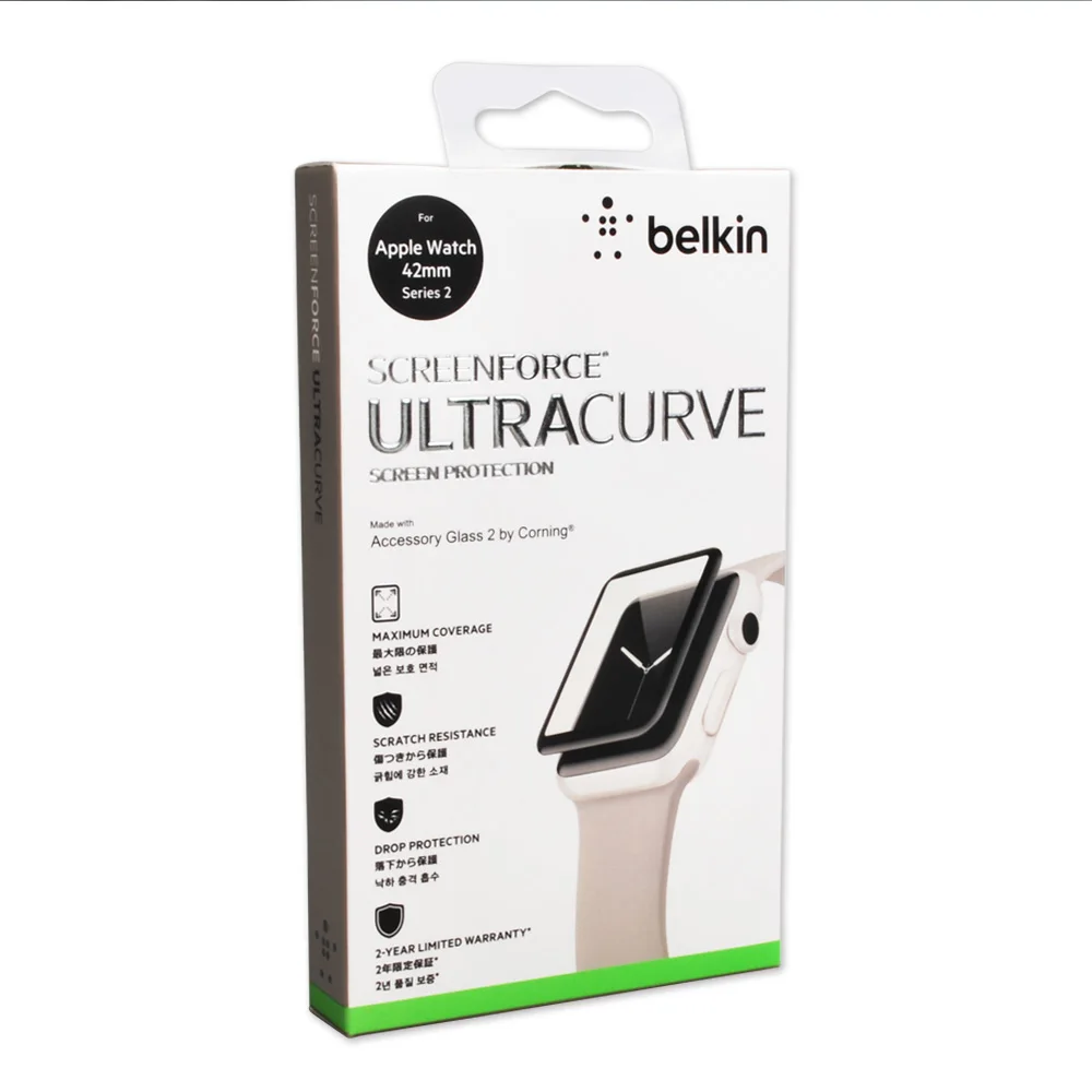 Belkin оригинальный Экран силы ultracurve Стекло защита для Apple Watch 42mm серии 2/3 с посылка