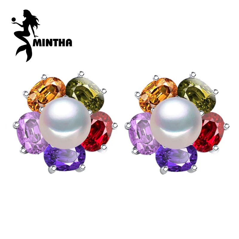 MINTHA сапфировые Ювелирные серьги с жемчужинами жемчужные из стерлингового