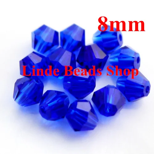 Free Shipping! 144pcs/Lot Chinese Top Quality 8mm Capri Blue colour Crystal Bicone Beads B080414 | Украшения и аксессуары