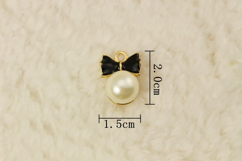 DIY Мода подвеска из эмали жемчуг лук металлические подвески для ювелирные