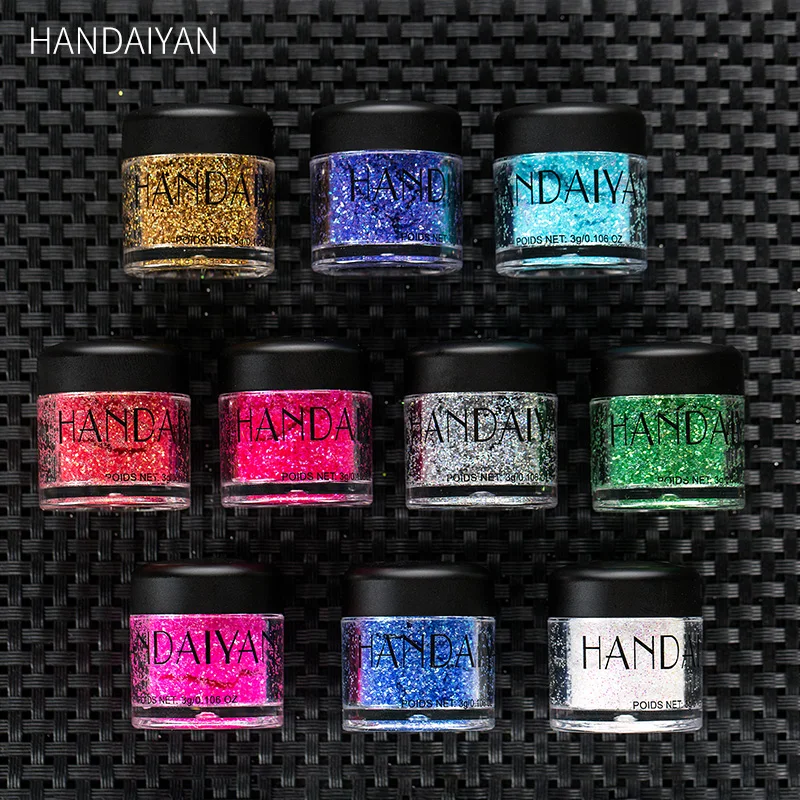 HANDAIYAN, 10 цветов, косметика для глаз, губ, лица, макияж, блеск, мерцающая пудра, одноцветная, для невесты, жемчужная пудра, сияющая, TSLM1