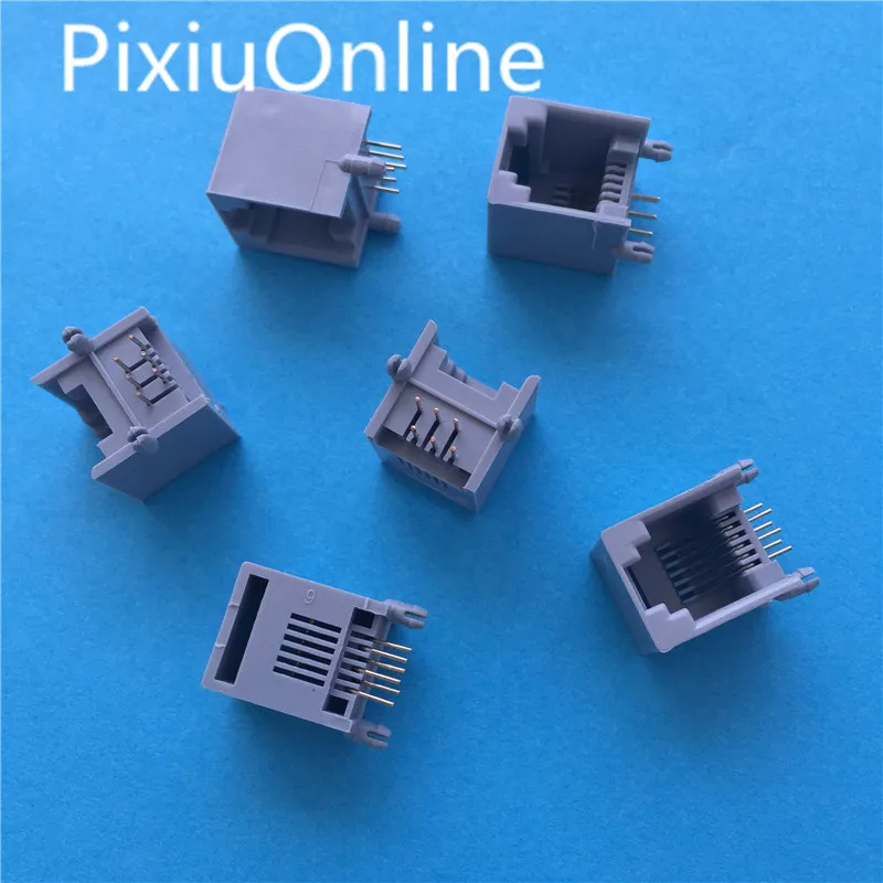 10 шт./лот YT2038B RJ12 RJ11 Разъем телефон 90 градусов 6Pin Кристалл женский 6P6C разъем в убыток
