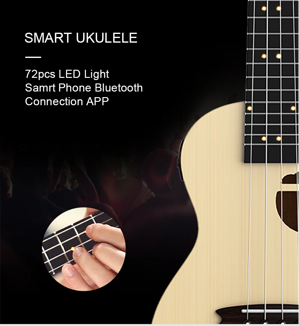Populele U1 2" Умная концертная гитара укулеле Bluetooth акустическая электрическая сопрано укулеле Uke комплект гитара Xiaomi светодиодный APP Phone