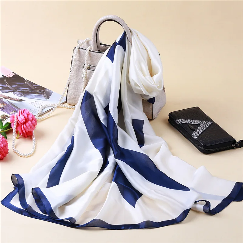 2019 New Women Scarf Fashion Soft Print Silk Scarves Long Lady Shawl and Wrap Female Pashmina Foulard Beach Stole | Аксессуары для