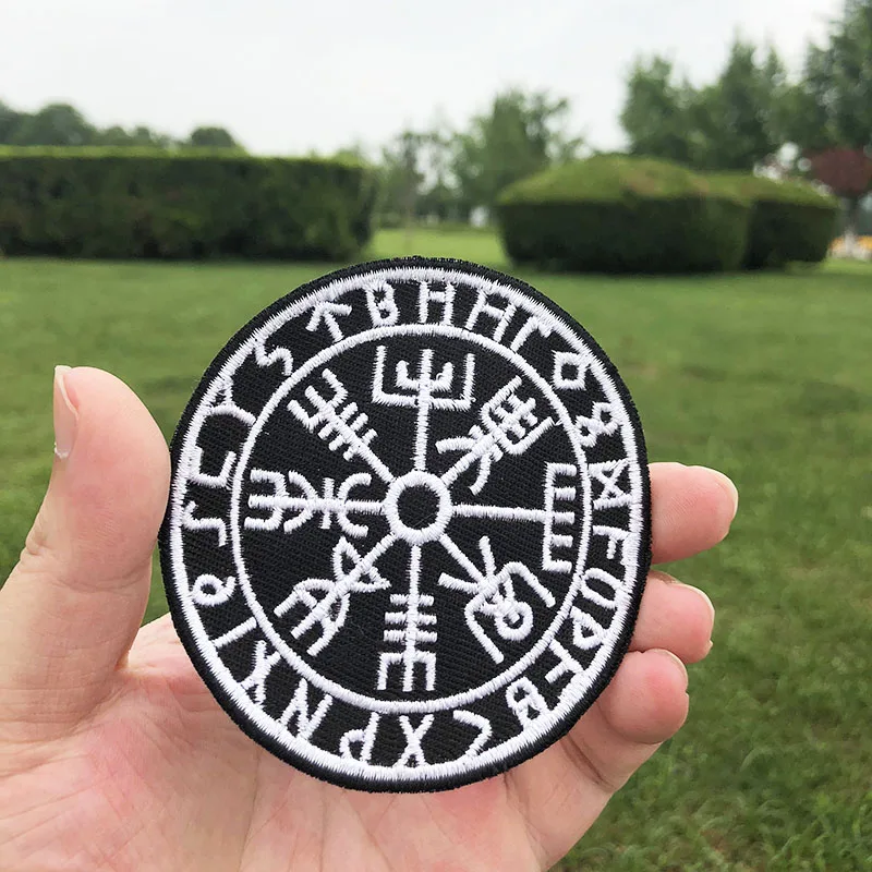 

Prajna DIY Compass Patch Iron on Patches for Clothing Embroidered Patch on Cloth Hippie Stickers Life Tree Applique Decoration F