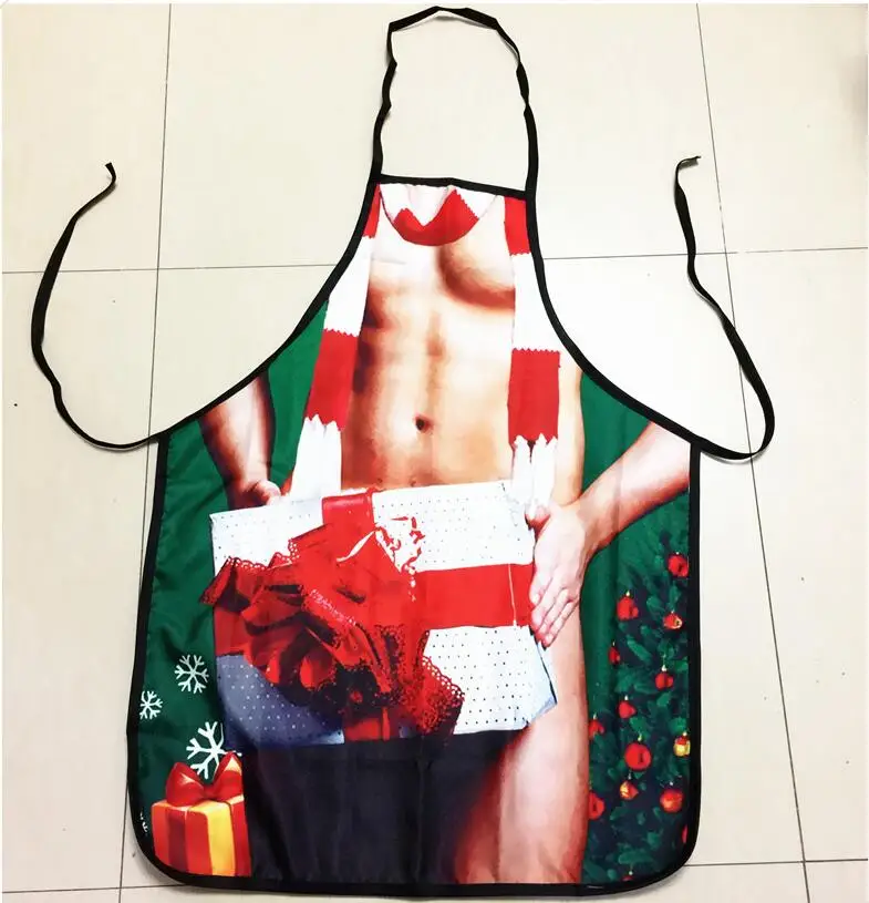 

Man Boy Send Gift Christmas Cosplay Funny Apron Kitchen Apron Party Bar Apron Restaurant Outdoor Barbecue Apron