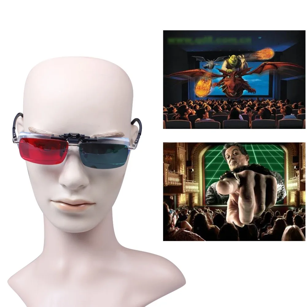 

3 X голубые красные 3d-очки с зажимом для просмотра фильмов и игр