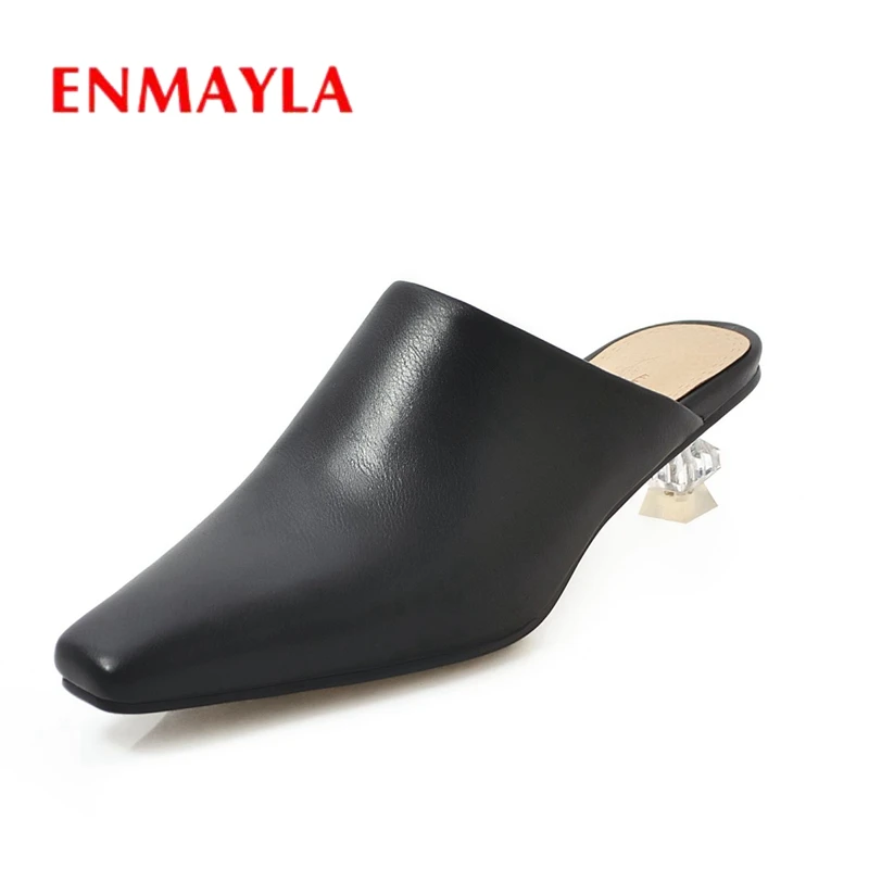 ENMAYLA 2019 Новое поступление весна/осень однотонные женские модные тапочки
