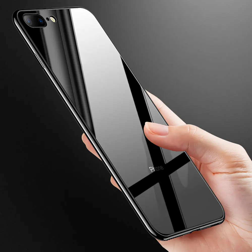 Роскошный прозрачный чехол KISSCASE для iPhone 7 8 6 Plus зеркальный XS XR XSMAX стеклянный |