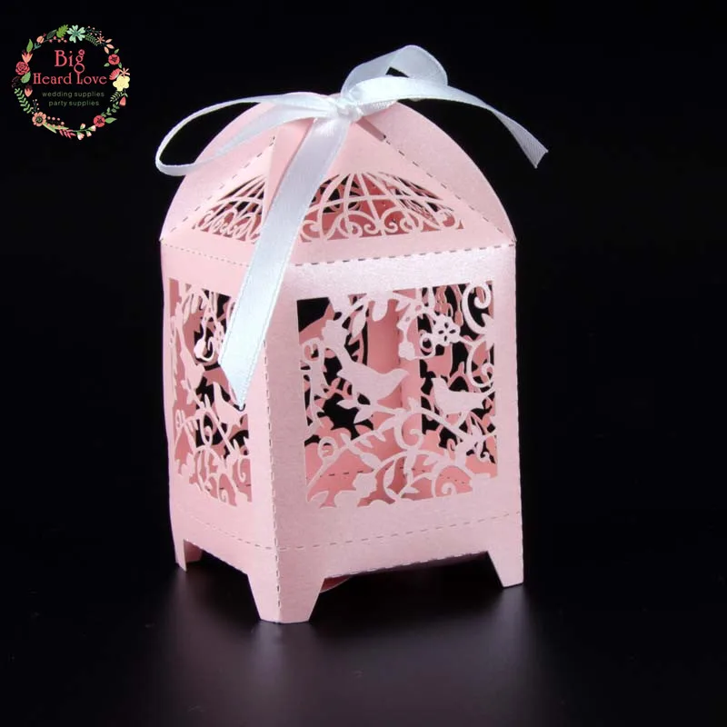 50 шт. клетка для птиц лазерная резка Свадебная коробка любимых конфет Подарочная