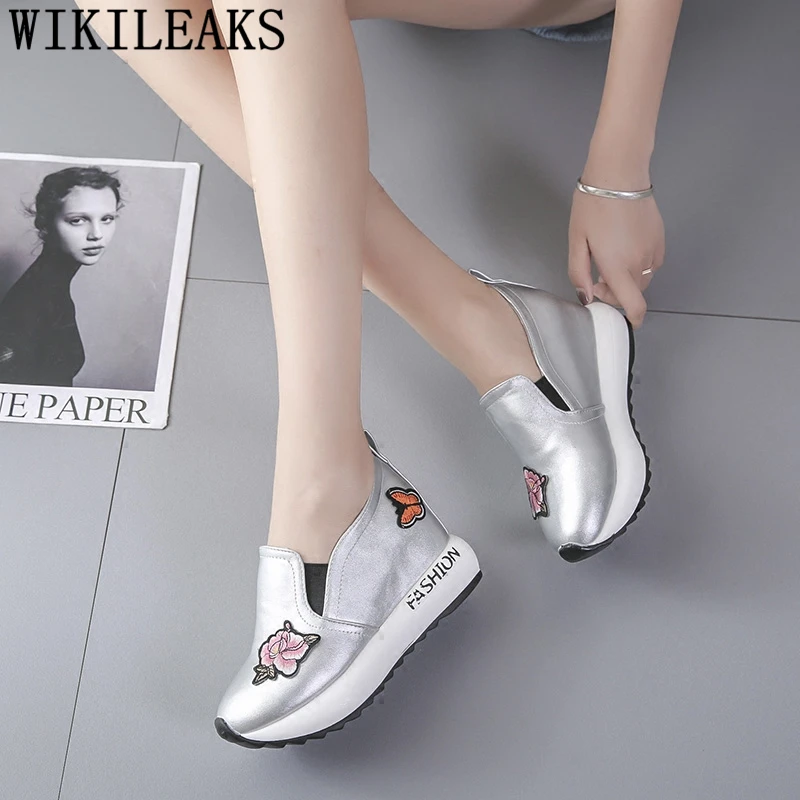 Женские кроссовки на платформе Вулканизированная подошва повседневная обувь