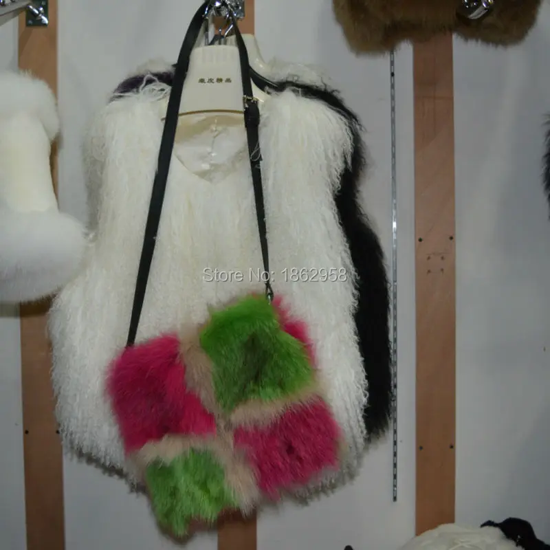 SJ773 2016 Winter Fashion Designer Colorful Fox Fur Bags Girl | Украшения и аксессуары