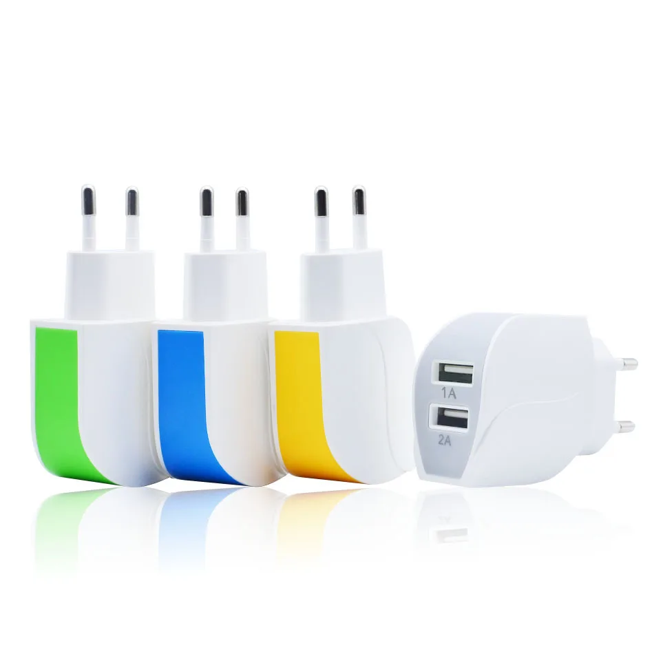 YUSEE ЕС Plug 2 Порты USB Зарядное устройство 5 В 2A сетевой адаптер мобильный телефон Micro