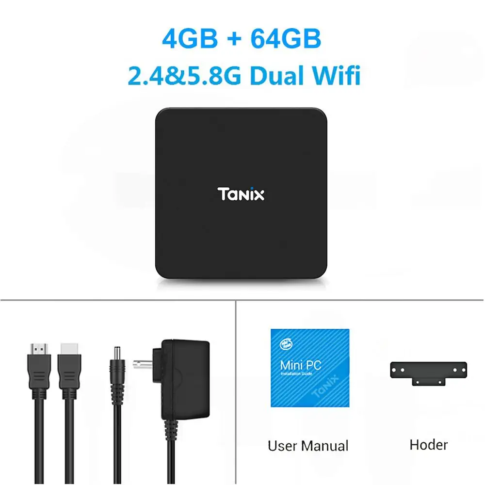 4G 64G LEMADO TX85 мини-ПК Windows 10 для Intel Atom X5-Z8350 ТВ-приставка 4G 64G памяти 2,4G+ 5,8G двойная Wifi приставка для Xiaomi Android - Цвет: 4G 64G