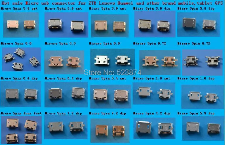 Горячая Распродажа 20 моделей разъем micro usb 200 шт./лот очень распространенный