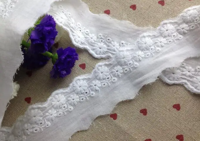 3 метра 5 см чисто белый винтажный хлопок кружевная ткань отделка для DIY ручной