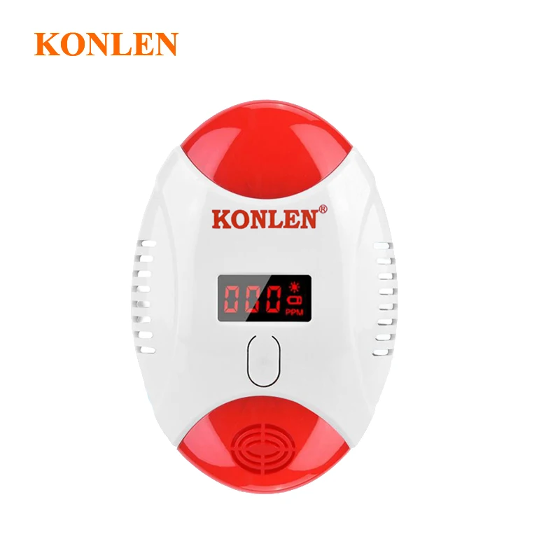 Include 1 Piece KONLEN светодиодный голосовой подсказки детектор газа угарного газа CO ядовитая Сигнализация цифровой датчик звуковая вспышка Предупреждение для домашней безопасности - Цвет: Include 1 Piece