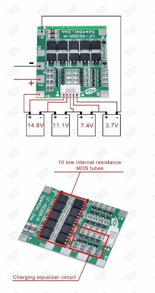Оригинальный телефон 30 А 14 8 в литий ионный аккумулятор 18650 BMS блокирует