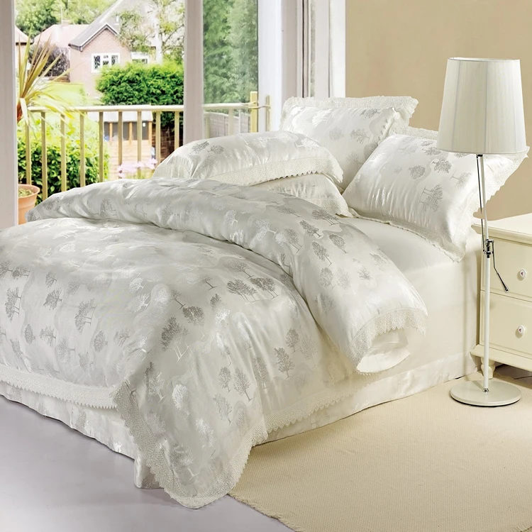 Роскошный комплект постельного белья шелк сатин Жаккард Пододеяльник простыни