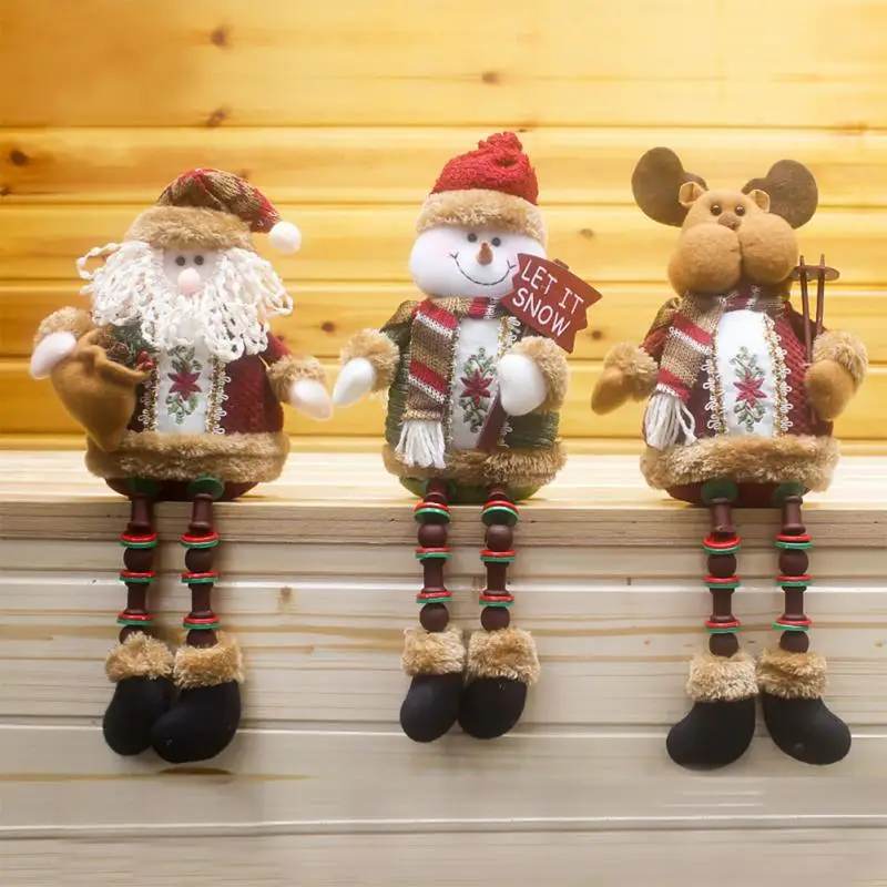 New Fashion Cute Ornament Indoor Christmas Santa Claus Snowman Deer Sitting Decoration | Дом и сад