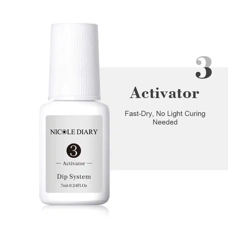 Activator NICOLE дневник 1 шт. погружение французский порошок блеск для ногтей без лампы лечение градиент Dip маникюр Дизайн ногтей кисти украшения - Цвет: Activator