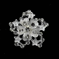 1 35 sparkly silver tone clear rhinestone crystal diamante star flower brooch pins women corsages