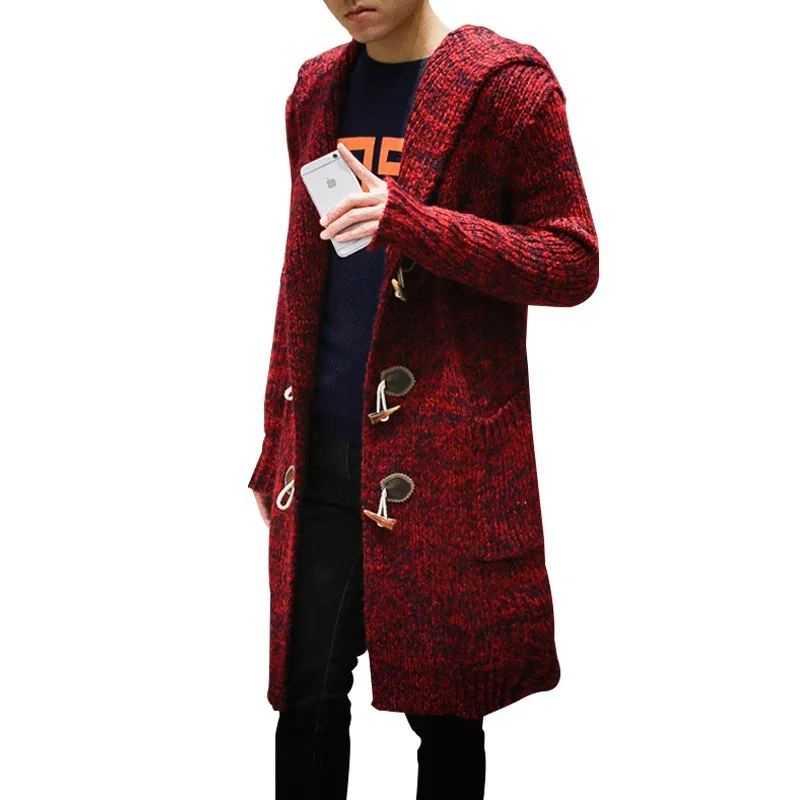 

Autumn and winter sweaters male long cardigan sweater sweater coat hooded cloak men big yards