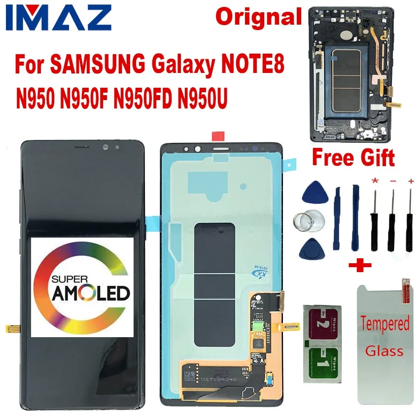 Оригинальный ЖК-дисплей IMAZ SUPER AMOLED для Samsung Note 8 N950F N950D/FD Galaxy с сенсорным экраном и