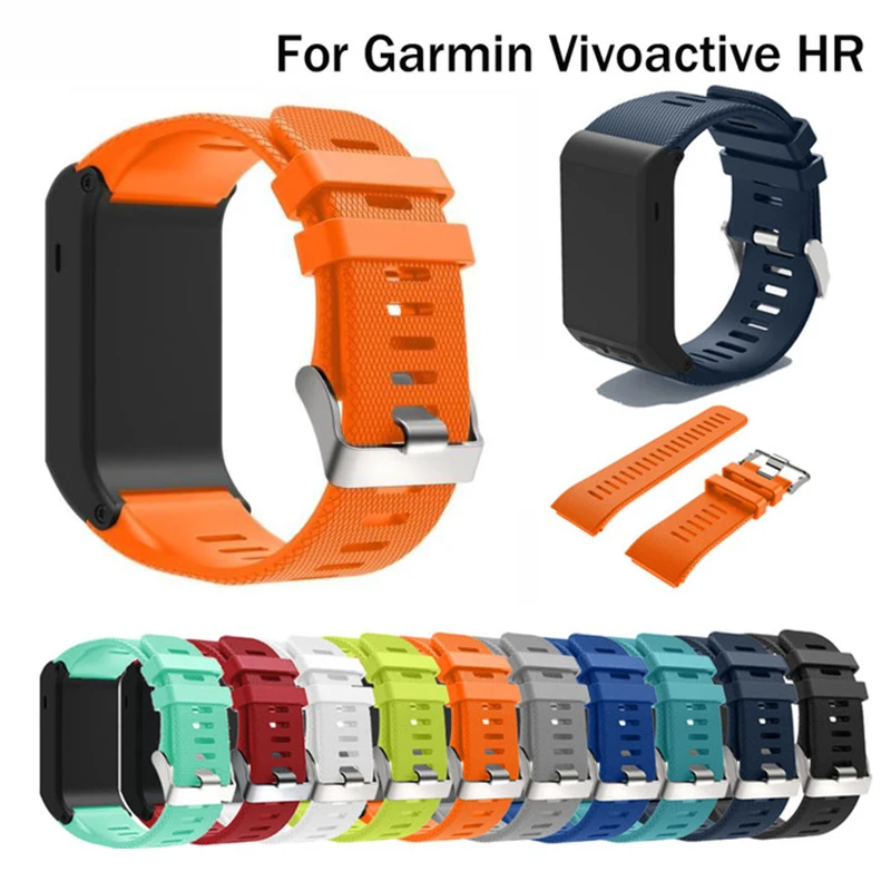 Спортивный силиконовый ремешок для часов Garmin Vivoactive HR сменный мягкий 20 см |