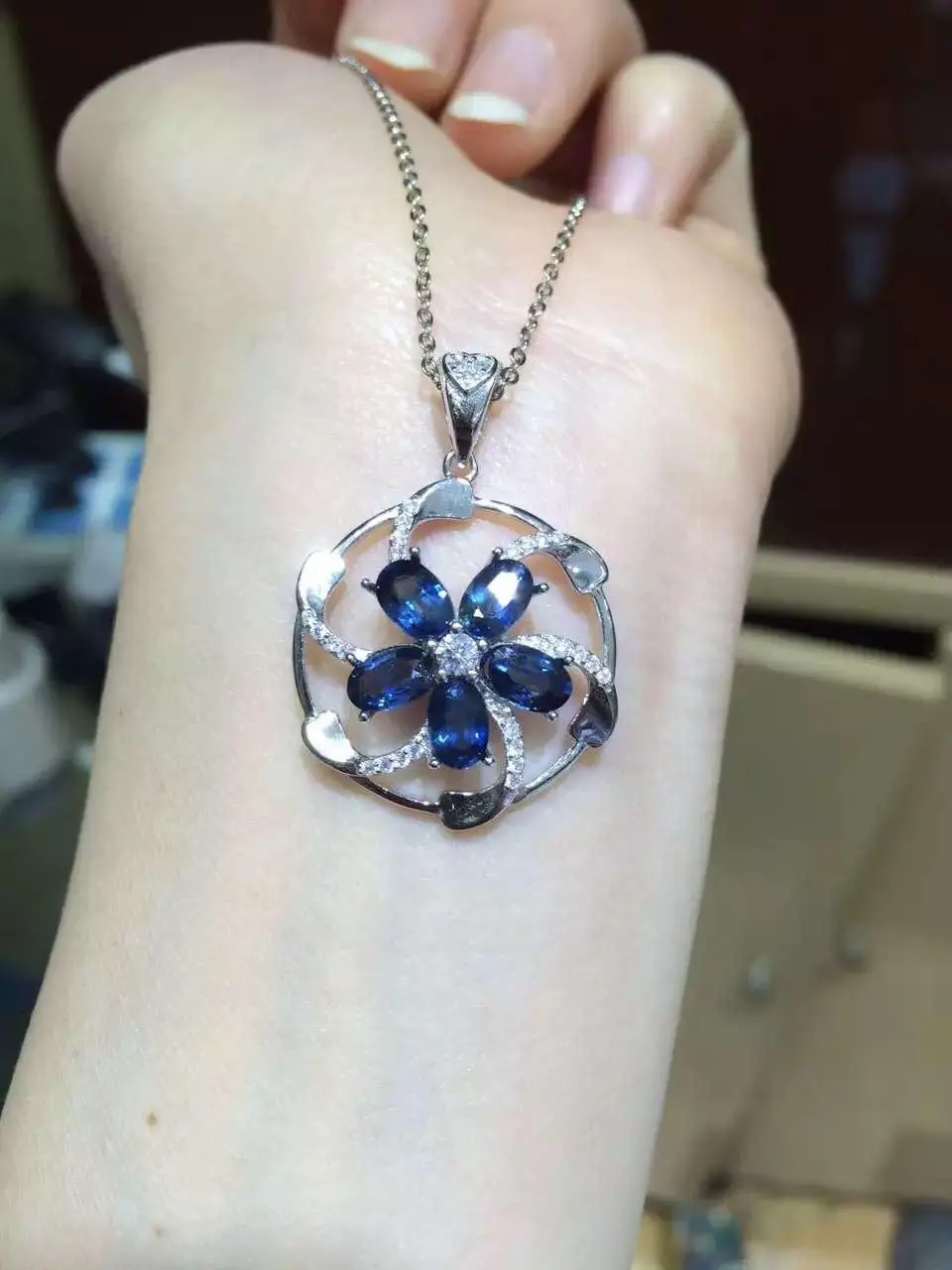 Collares Qi Xuan_Dark Blue Stone Модный кулон ожерелье _ Real Necklace_Quality guaranted_производитель прямых