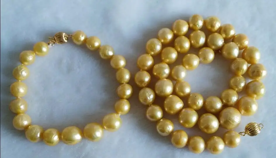 

natural 10-11mm south pearl necklace bracelet 18"