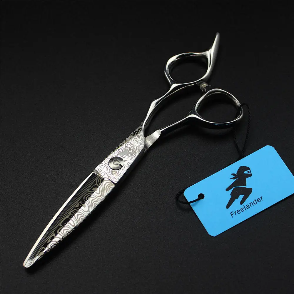 6.0" Damascus Pattern Pet Dog Hair Cutting Scissors Willow Shears Wide Blade Cat Grooming Hairdressing Haircut Tools | Дом и сад