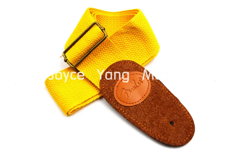 Акустической Гитары Ремень Нейлон Кожа Заканчивается Желтый Бесплатная