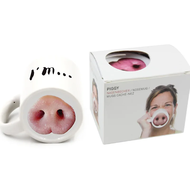 Креативная керамическая кружка I'm Piggy кофейная чашка молочная чайная держатель