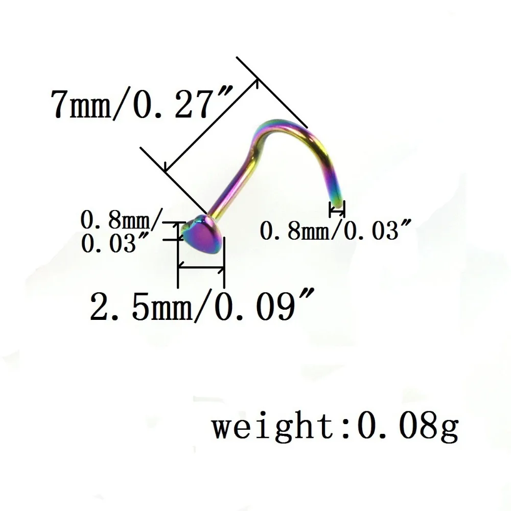 2 шт. шпильки для носа в индийском стиле S цвета розового золота 0 8*8 мм крючки