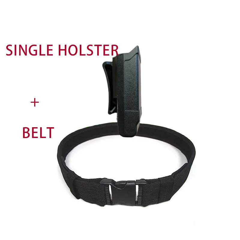 Belt and Single Тактический Airsoft кобура для пистолета Glock 17 19 с Molle ремень подсумок 9 мм до. 45 поясная сумка - Цвет: Belt and Single