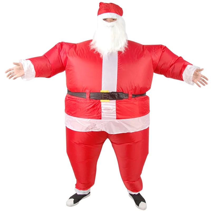 Funny Christmas Inflatable Santa Claus Costume Jumpsuit Air Fan Operated Blow Up Xmas Suit Party Fancy Dress Outfit | Тематическая