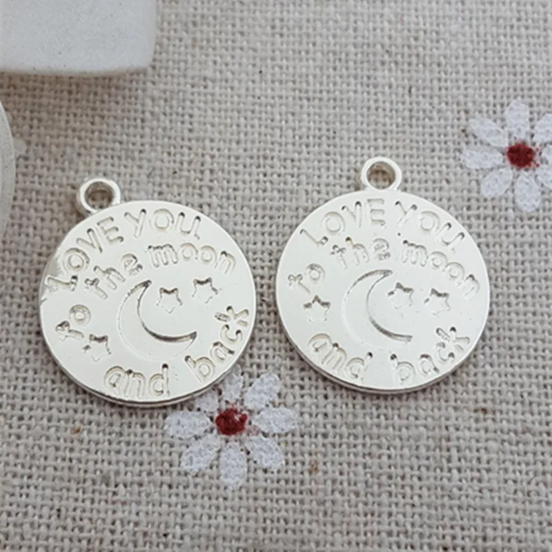 20 шт./лот 18 мм ювелирные аксессуары древняя серебряная надпись love you to the moon и back