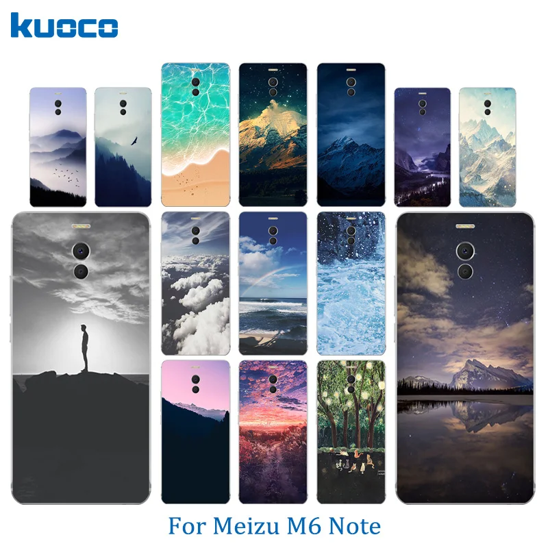 Чехлы для телефонов Meizu M6 Note Capa Landscape Pattern TPU Meilan задняя крышка Note/Blue Charm 6 Funda |
