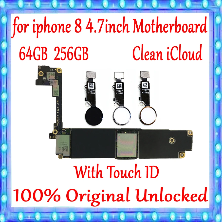 Бесплатная материнская плата iCloud для iPhone 8 с сенсорным Идентификатором