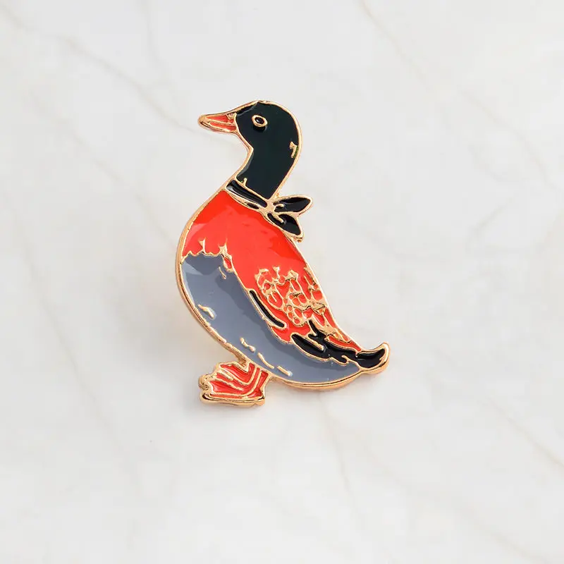 duck Qihe ювелирные изделия булавки и броши утка, кактус, молоко, инопланетянин, кошка, цветок, сердце твердые эмалированные значки на рюкзак сумка коллекция булавок - Окраска металла: duck