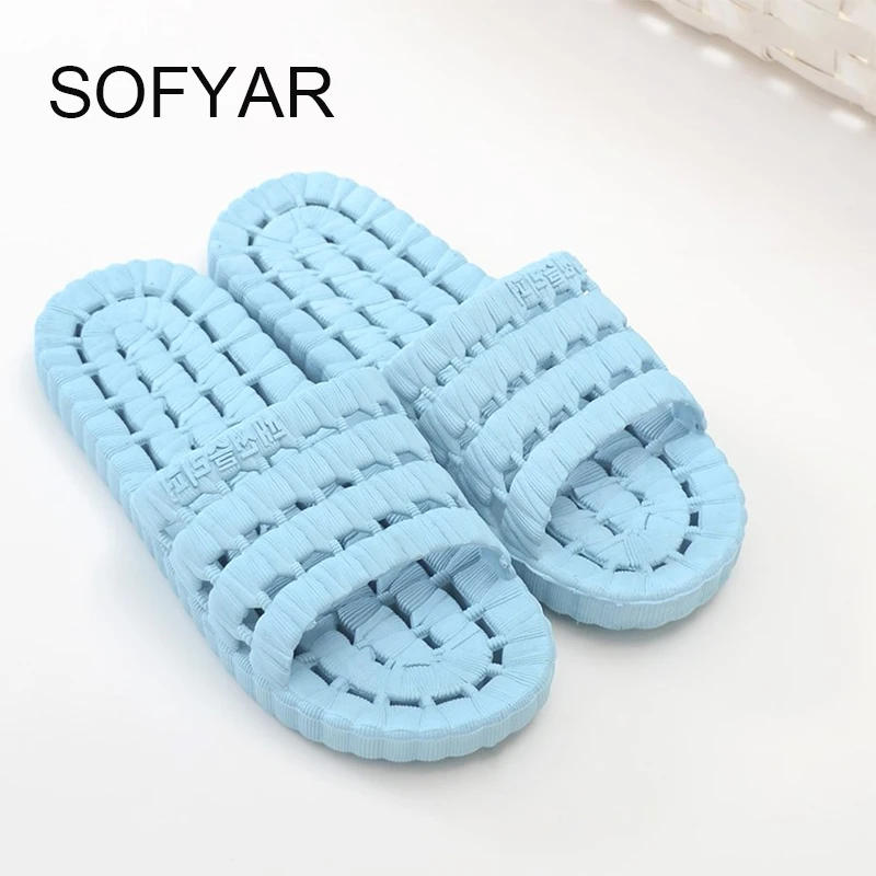 Тапочки для ванной женские и мужские шлепанцы на плоской подошве Новинка